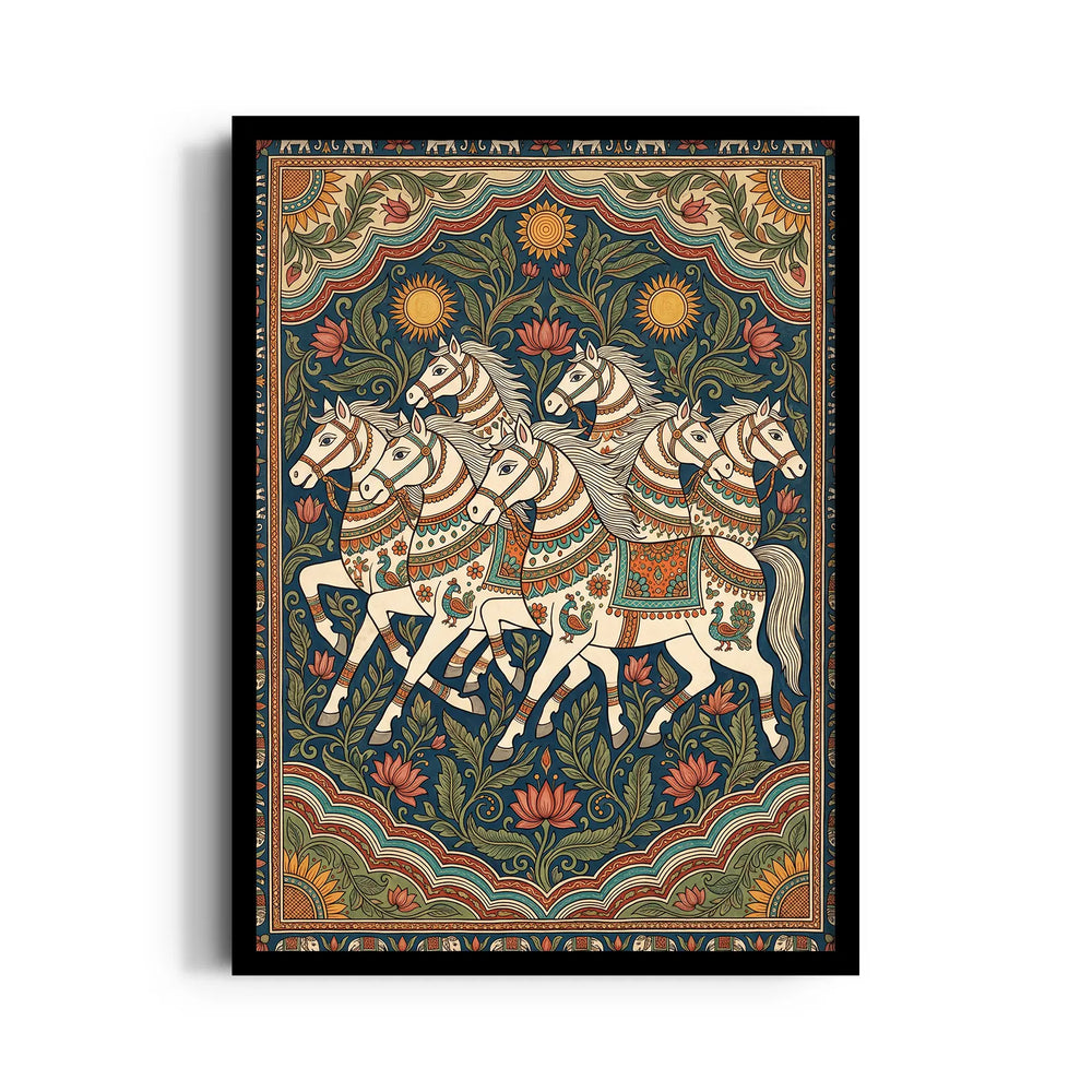Kalamkari — 7 Horses Vastu Art