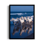 Azure Reflection Gallop - 7 Horses Wall Art