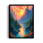 Sunlit Castle Valley River – Landscape Modern Wall Art - Pillow Fights