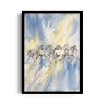 Watercolor Sky Motion — 7 Horses Vastu Art