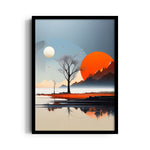 Twin Suns Silent Lake - Landscape Modern Wall Art