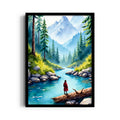 Serene Mountain River View – Landscape Modern Wall Art