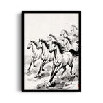 Zen Brushwork Gallop — 7 Horses Vastu Art