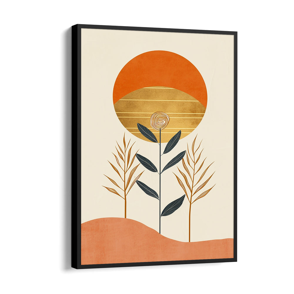 Boho Sunset Botanical Scene ??? Boho Modern Wall Art
