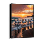 Golden Hour Gallop - 7 Horses Wall Art