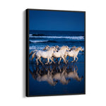 Cobalt Wave Gallop - 7 Horses Wall Art