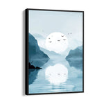 Silent Moonlake Mist – Landscape Modern Wall Art - Pillow Fights