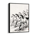 Zen Brushwork Gallop — 7 Horses Vastu Art