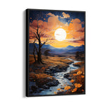 Golden Autumn River Valley - Landscape Modern Wall Art