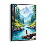 Serene Mountain River View – Landscape Modern Wall Art - Pillow Fights