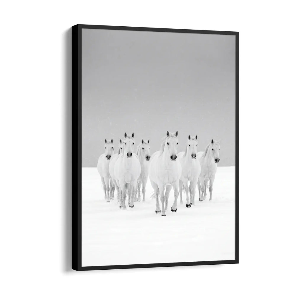 Arctic Frost Gallop — 7 Horses Vastu Art