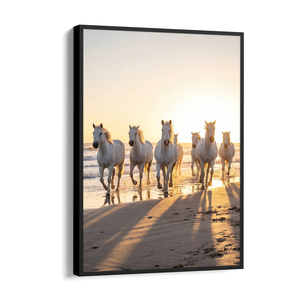 Oceanic Dawn Gallop — 7 Horses Wall Art