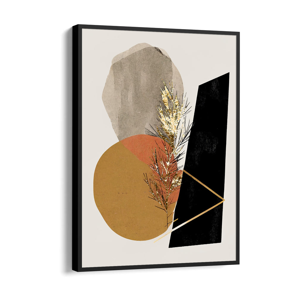 Golden Obsidian Botanical Fusion – Abstract Modern Art