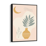 Boho Moonlight Botanical Vase - Boho Modern Wall Art
