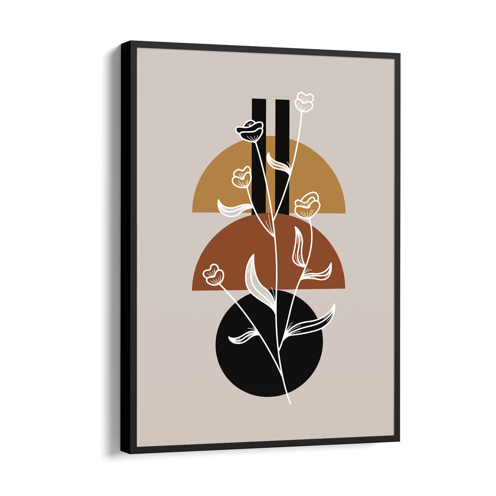 Boho Geometric Floral Contrast - Boho Modern Wall Art