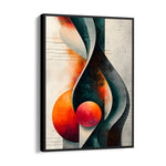 Crimson Orbit Flux Abstract Modern Art - Pillow Fights