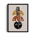 Boho Geometric Floral Contrast - Boho Modern Wall Art