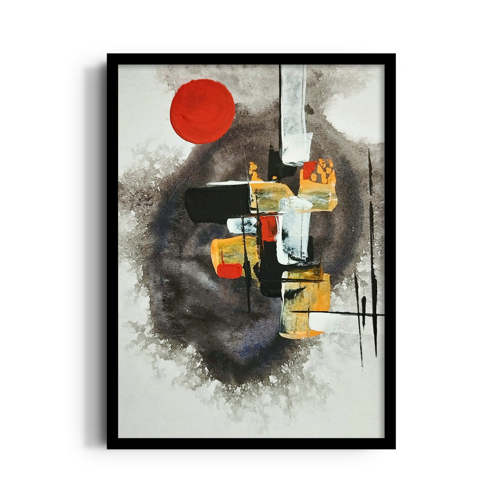 Crimson Halo Construct - Abstract Modern Art