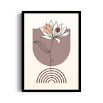 Boho Floral Line Harmony - Boho Modern Wall Art