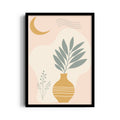 Boho Moonlight Botanical Vase - Boho Modern Wall Art