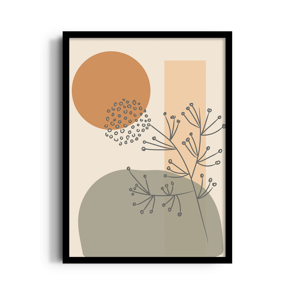 Boho Wildflower Abstract Balance - Boho Modern Wall Art