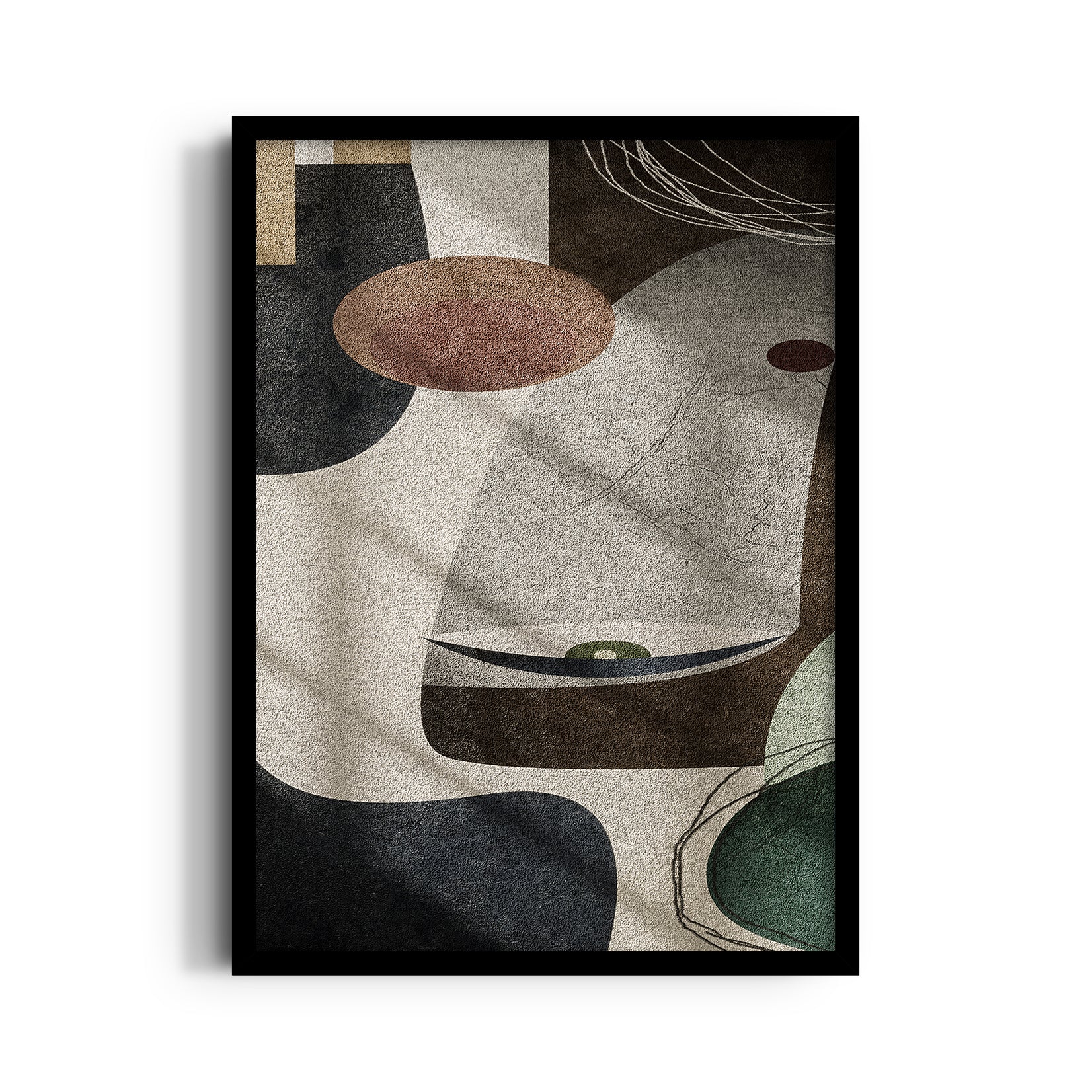 Obsidian Balance Contours - Abstract Modern Art