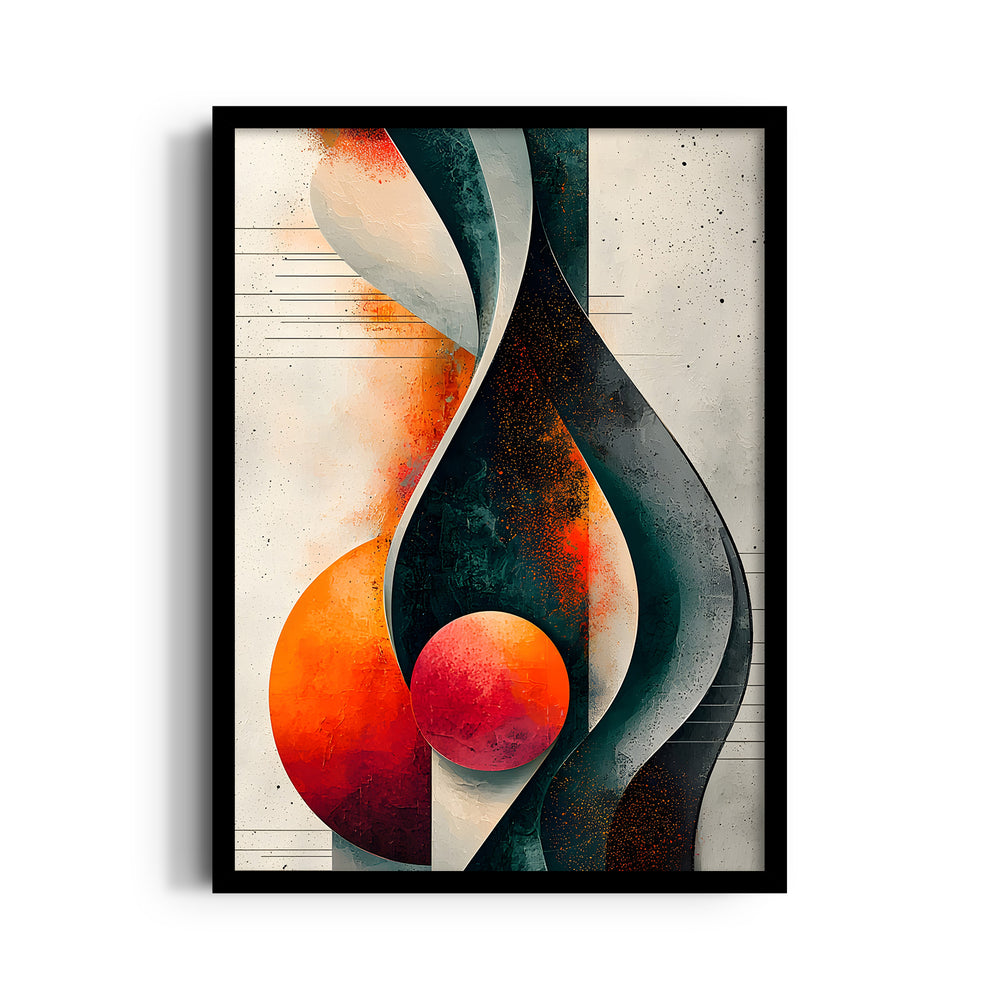 Crimson Orbit Flux Abstract Modern Art - Pillow Fights