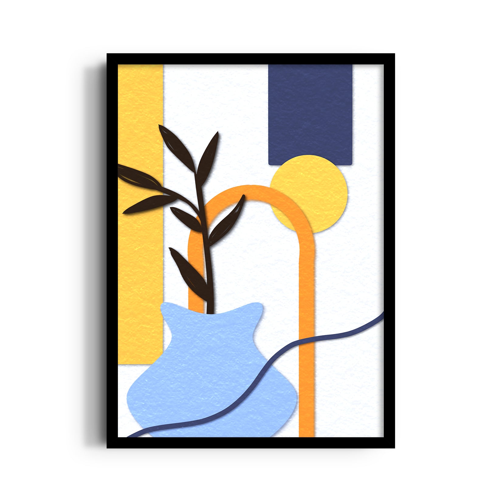 Azure Arch Botanical Contrast - Abstract Modern Art