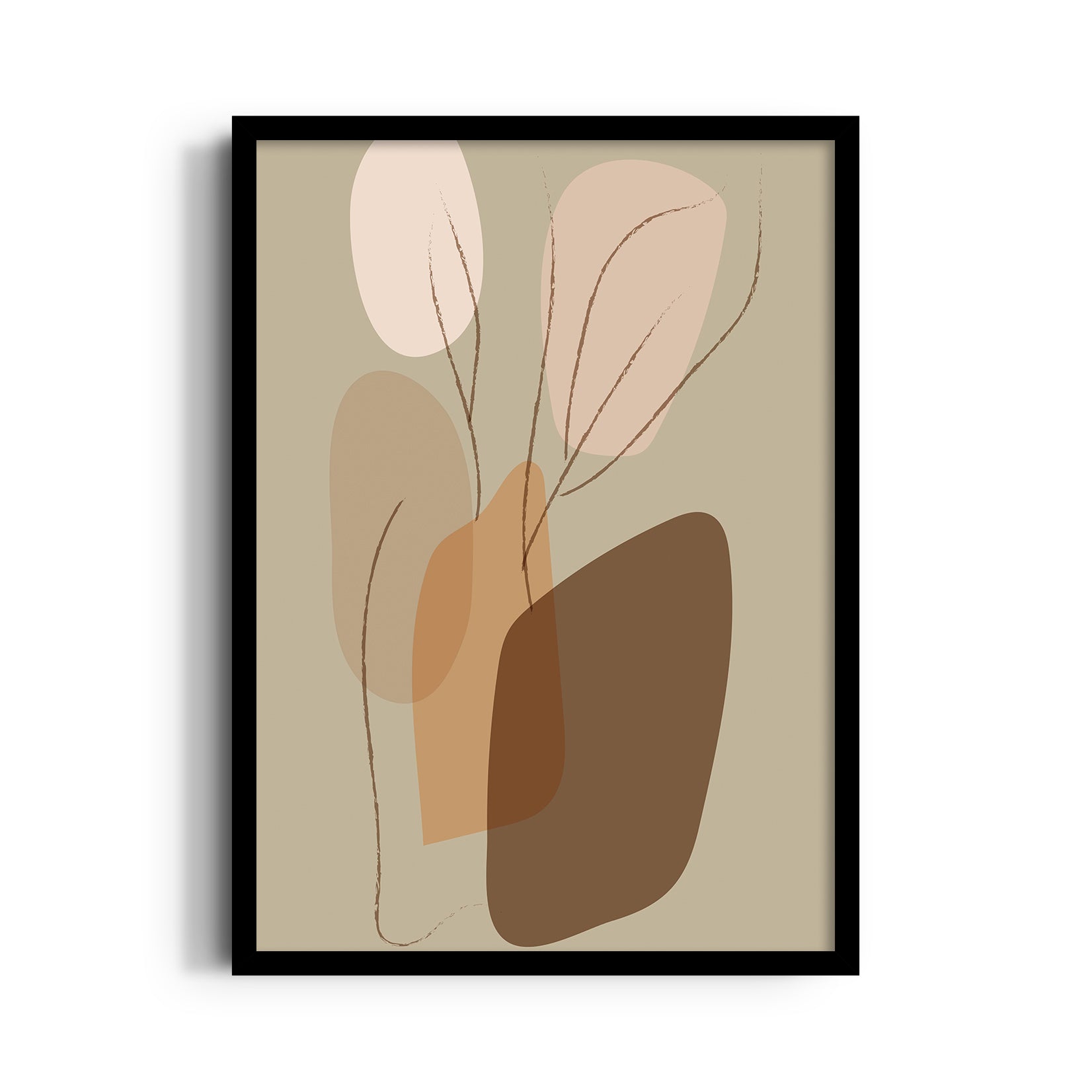 Boho Earthy Abstract Leaves ??? Boho Modern Wall Art