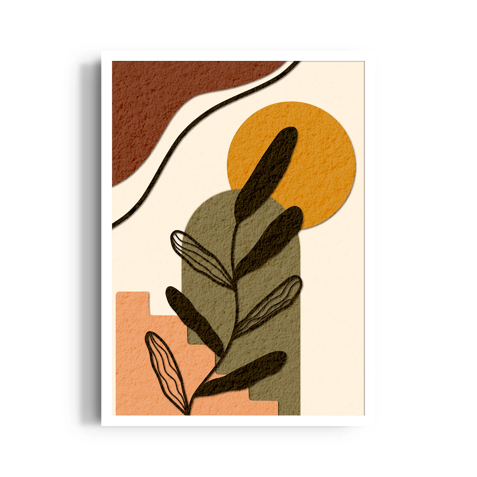 Textured Abstract Botanical Arch ??? Boho Modern Wall Art