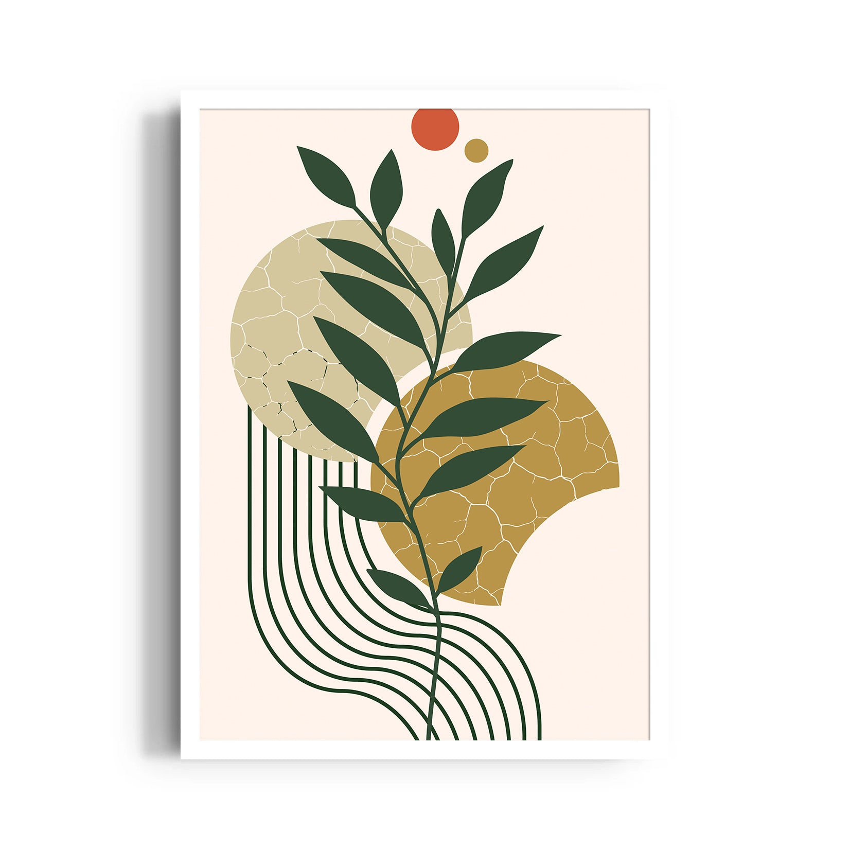 Boho Botanical Earth Shapes ??? Boho Modern Wall Art