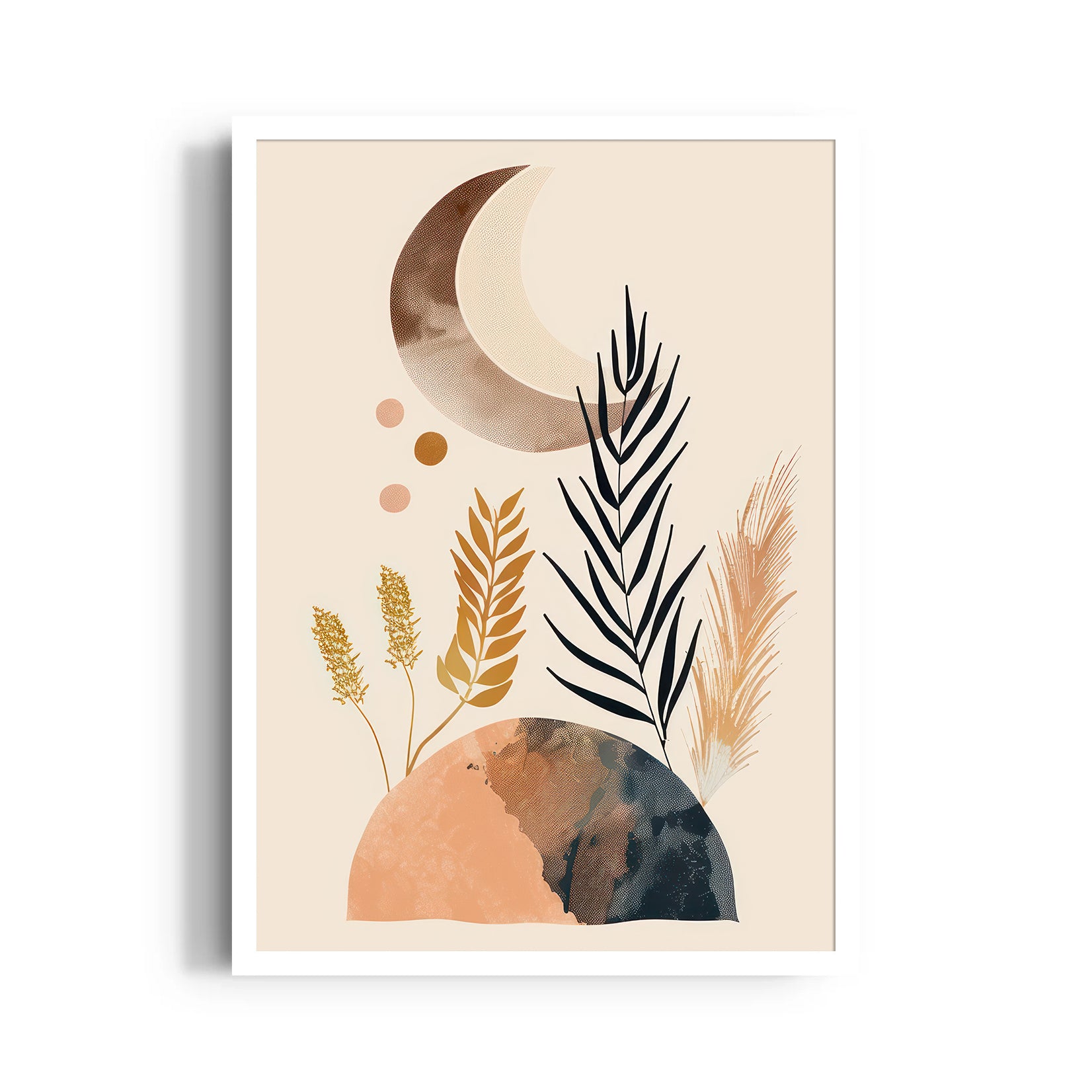 Boho Lunar Botanical Landscape ??? Boho Modern Wall Art