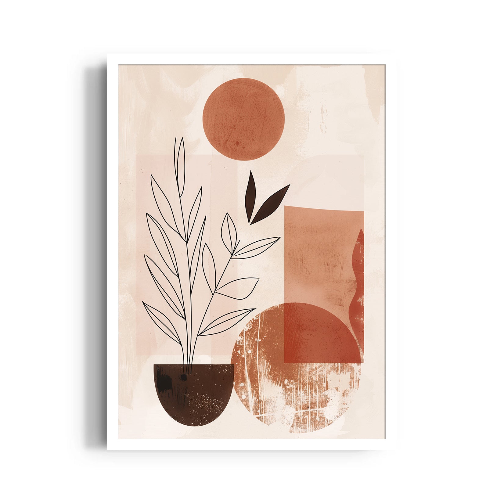 Abstract Boho Botanical Shapes ??? Boho Modern Wall Art