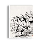 Zen Brushwork Gallop — 7 Horses Vastu Art
