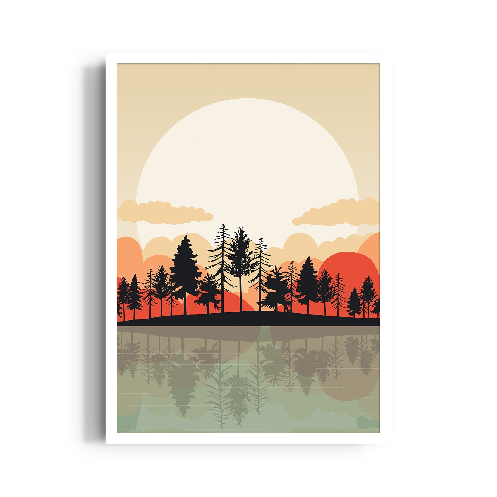 Sunset Pine Horizon - Landscape Modern Wall Art