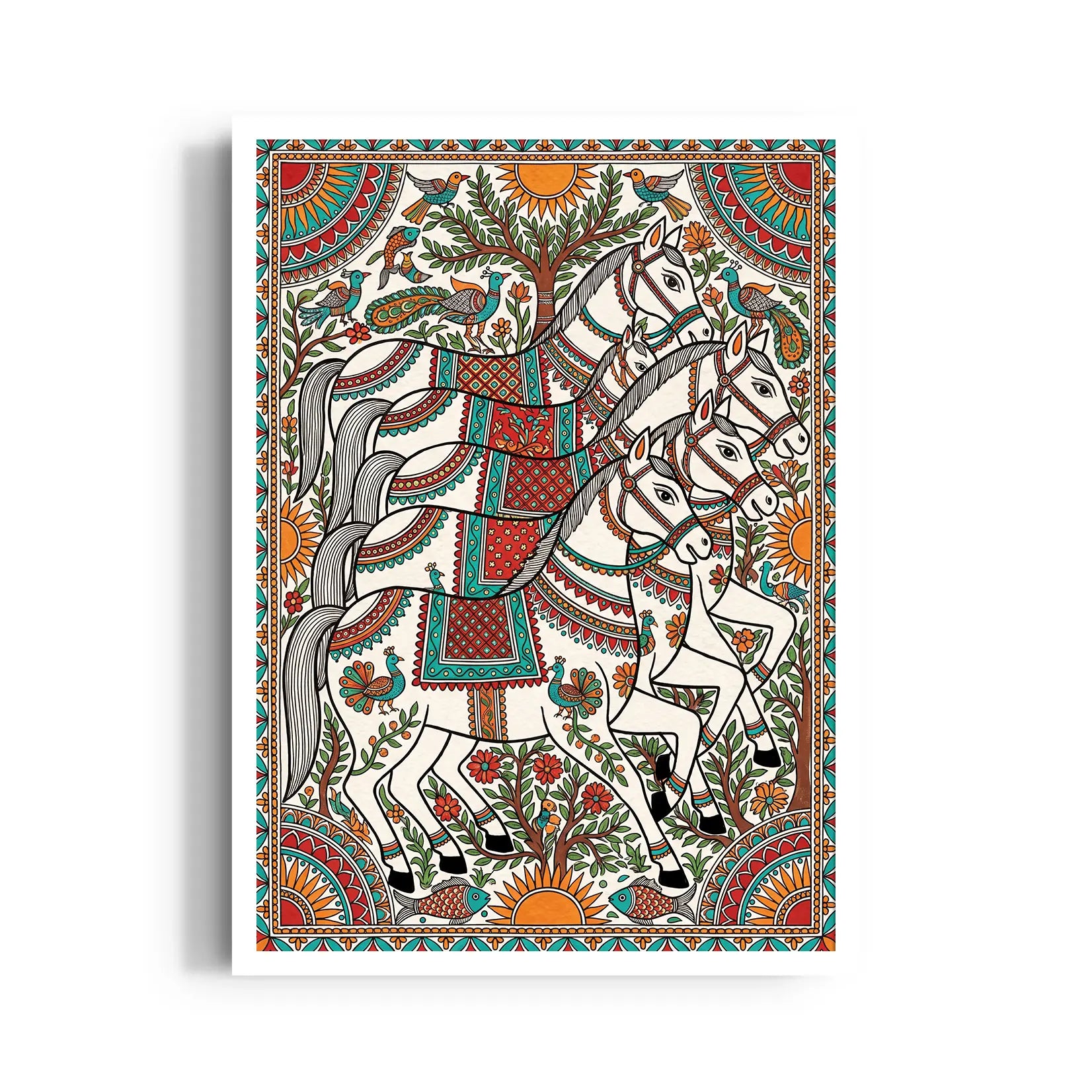 Madhubani — 7 Horses Vastu Art