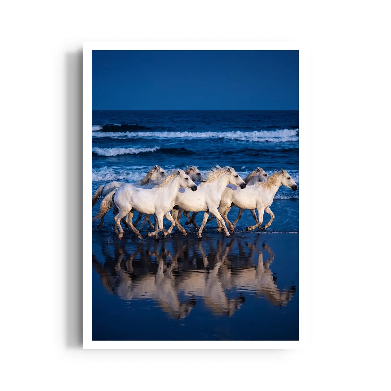 Cobalt Wave Gallop - 7 Horses Wall Art