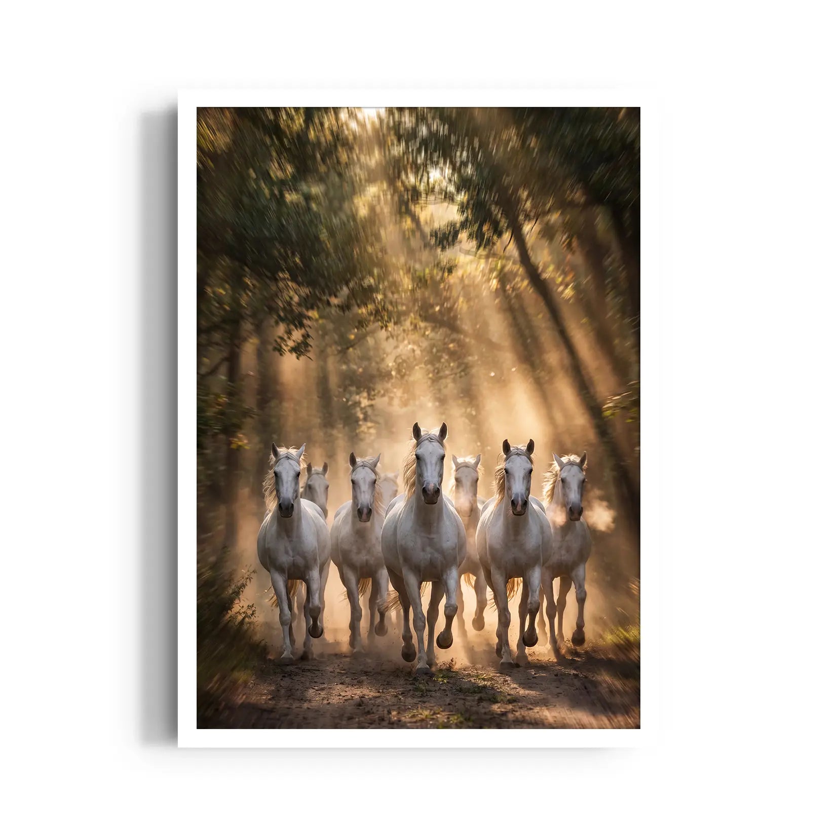 Radiant Woodland Sprint — 7 Horses Vastu Art