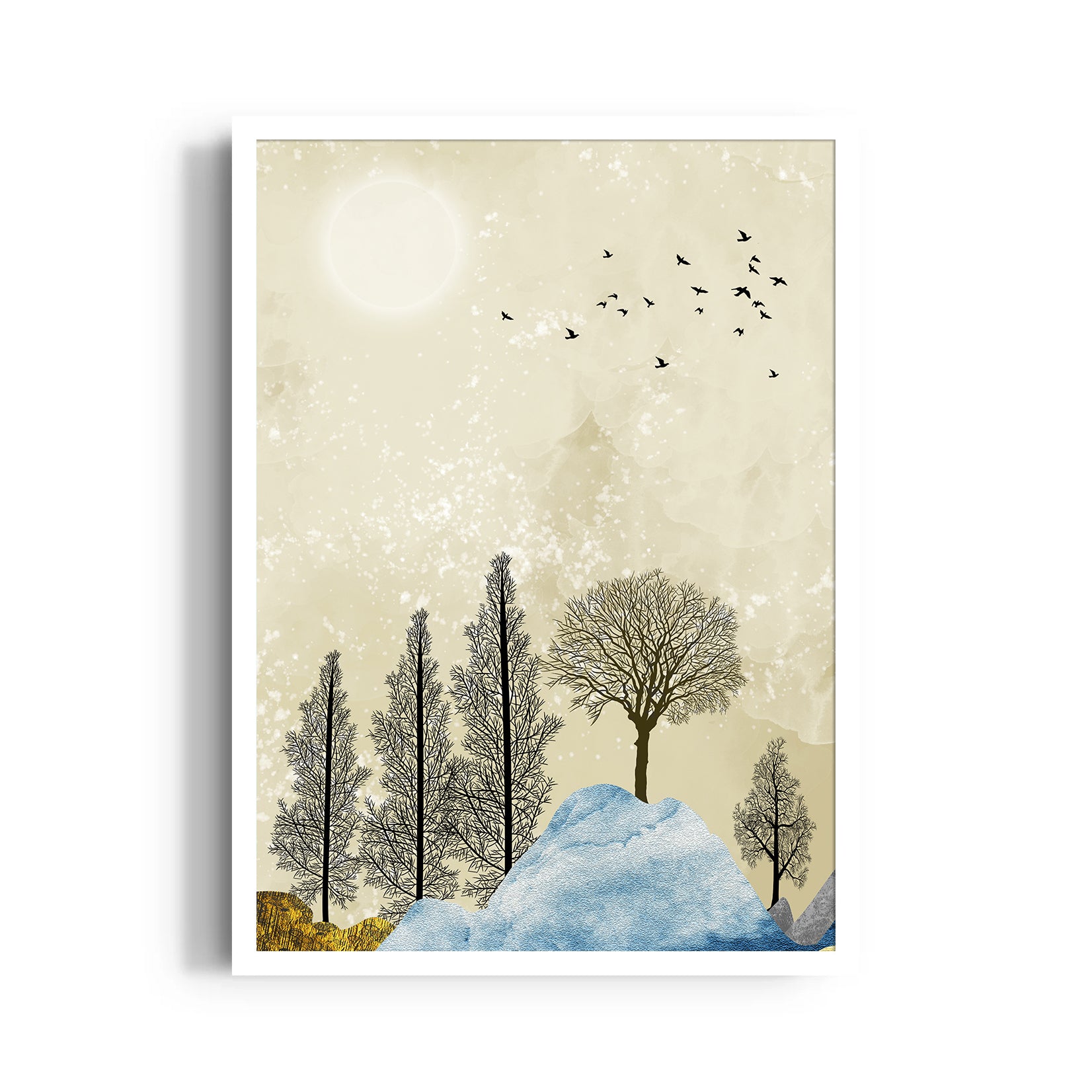 Whispering Winter Grove - Landscape Modern Wall Art