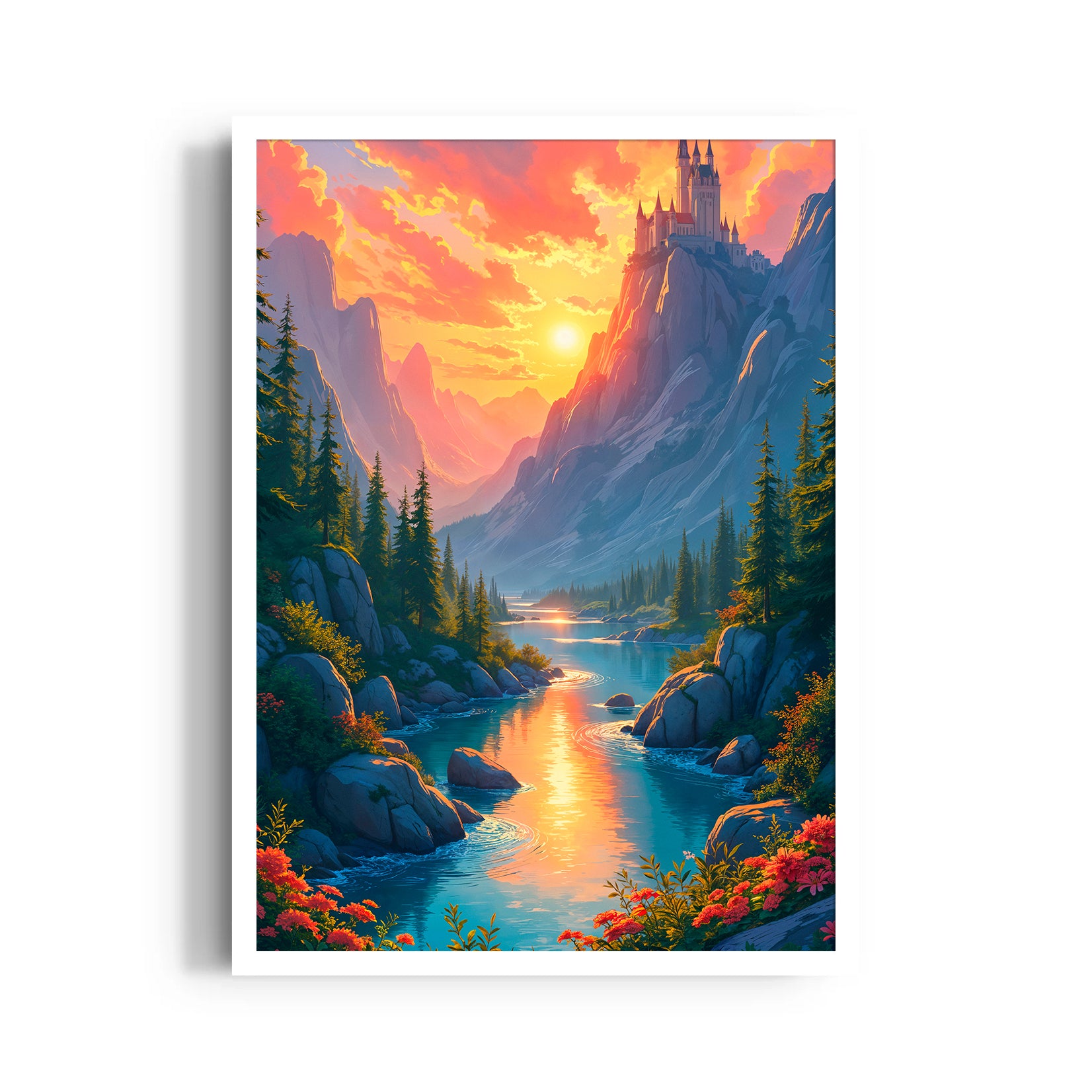 Sunlit Castle Valley River - Landscape Modern Wall Art