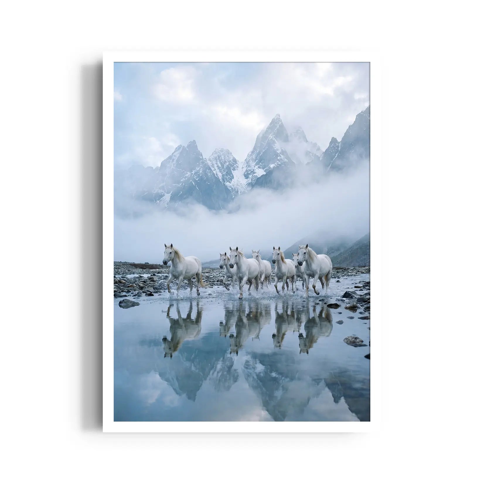 Alpine Reflection Surge — 7 Horses Vastu Art