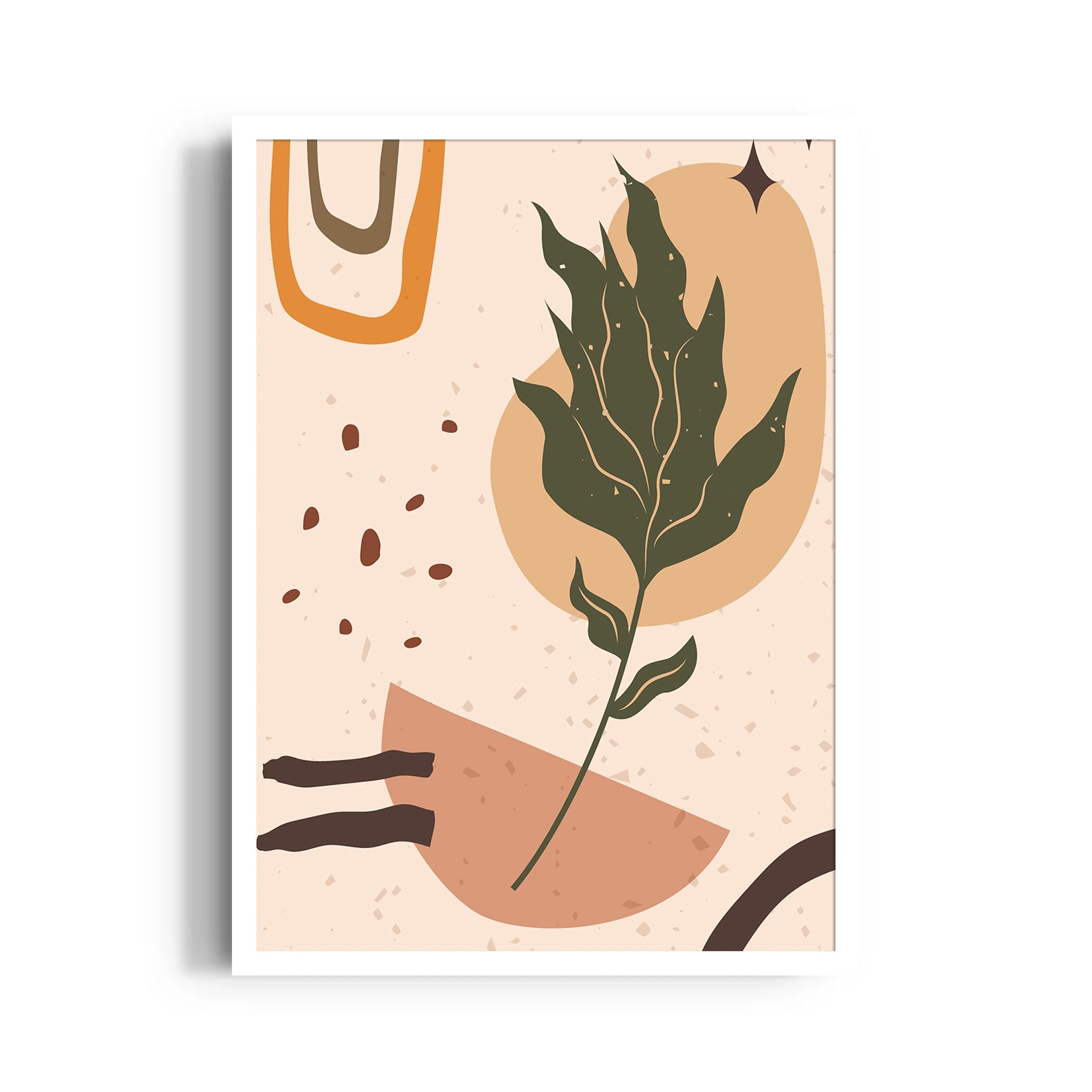 Terracotta Leaf Reverie - Abstract Modern Art