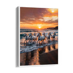 Golden Hour Gallop - 7 Horses Wall Art