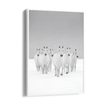 Arctic Frost Gallop — 7 Horses Vastu Art