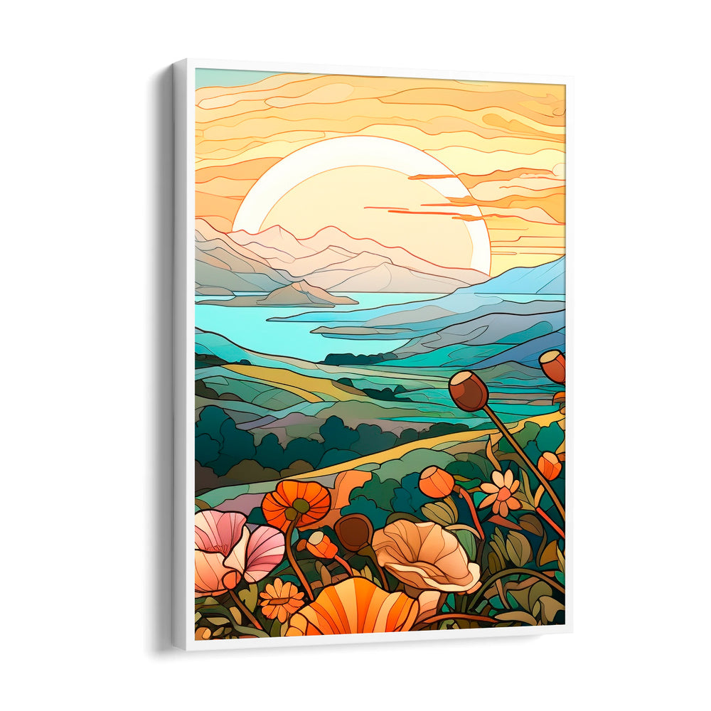 Sunrise Blossom Valley - Landscape Modern Wall Art