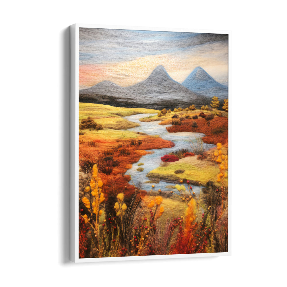 Autumn River Meadow – Landscape Modern Wall Art