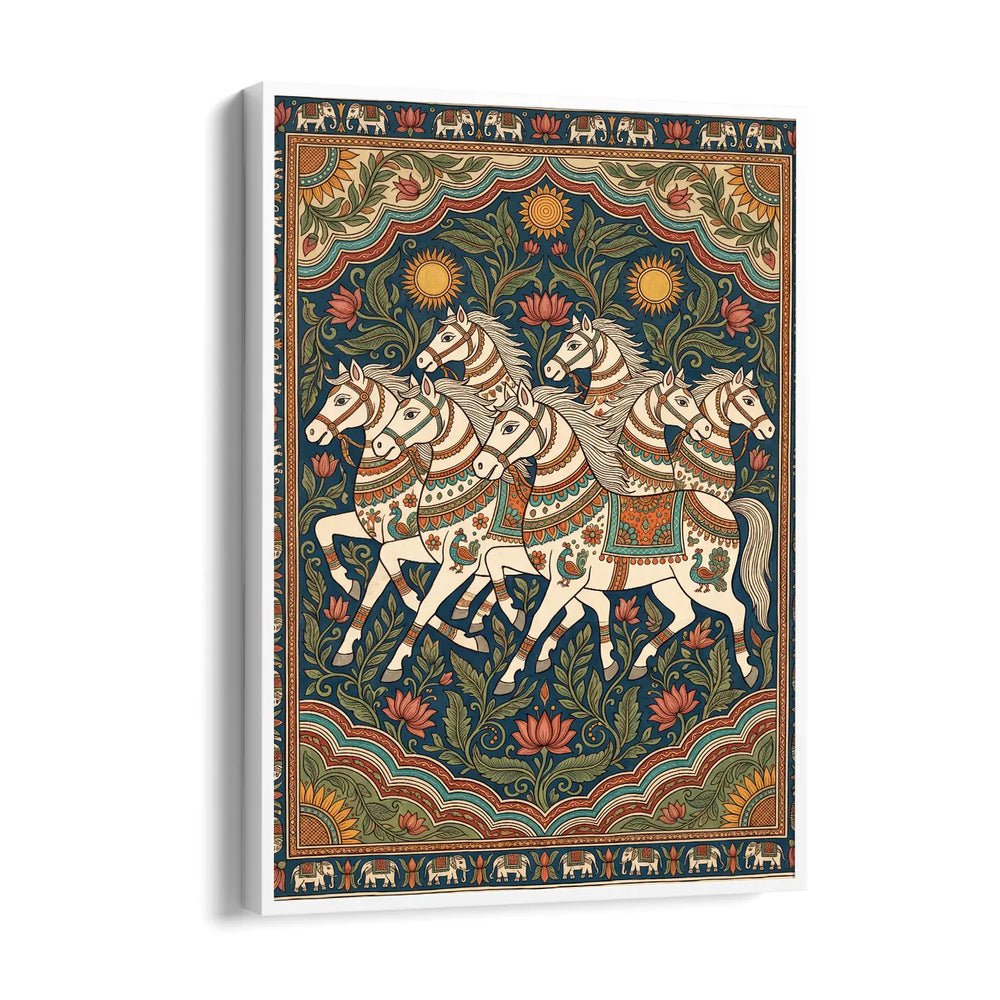 Kalamkari — 7 Horses Vastu Art