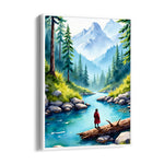 Serene Mountain River View – Landscape Modern Wall Art - Pillow Fights