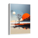 Twin Suns Silent Lake - Landscape Modern Wall Art