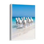 Azure Shoreline Sprint — 7 Horses Vastu Art